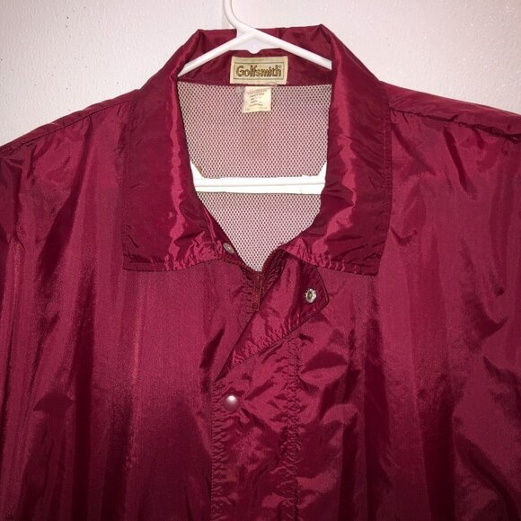 VTG Golfsmith Size XL Maroon Black Full Zip Lightweight Windbreaker Golf Jacket - Picture 4 of 10
